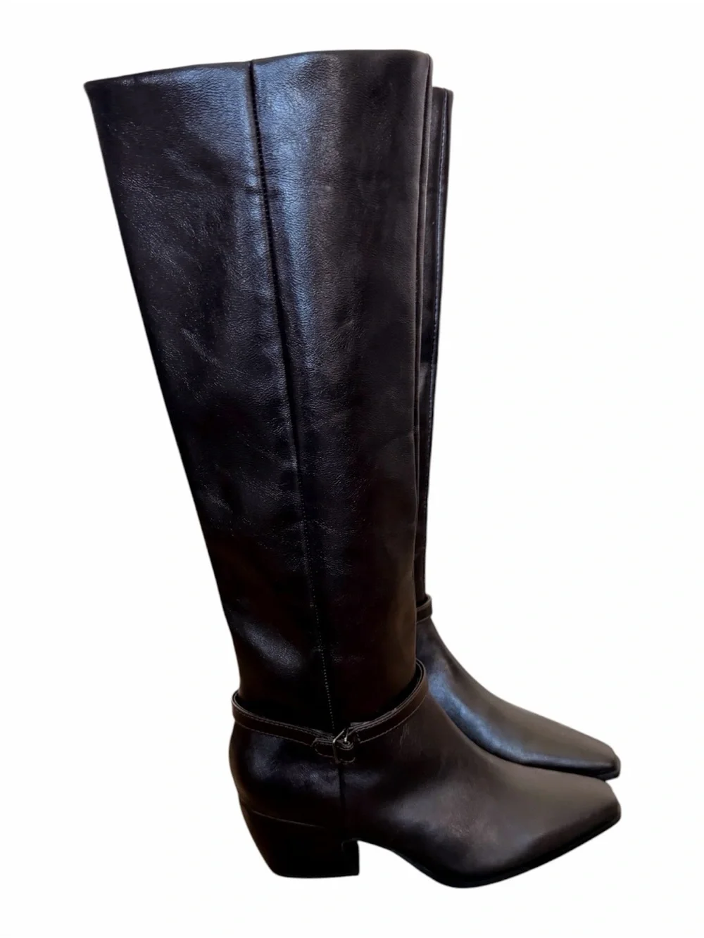 Franco Sarto Tall Leather Boots - Dark Brown